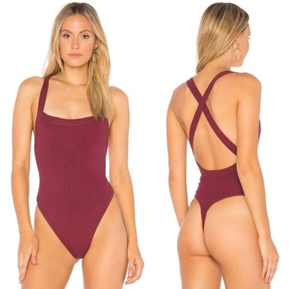 Privacy Please Nola Bodysuit - Burgundy - Picture 1 of 11